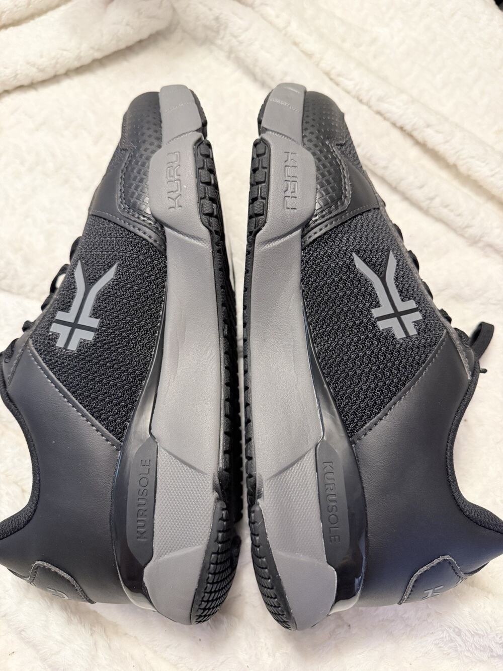 KURU QUANTUM 2 Mens 10.5 Wide Athletic Sneaker Jet Black/Gray *HSA/FSA Eligible